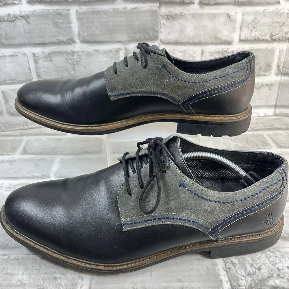 Original Penguin Plain Toe 2 Men's Size 13 Black and Gray Leather Dress Shoes